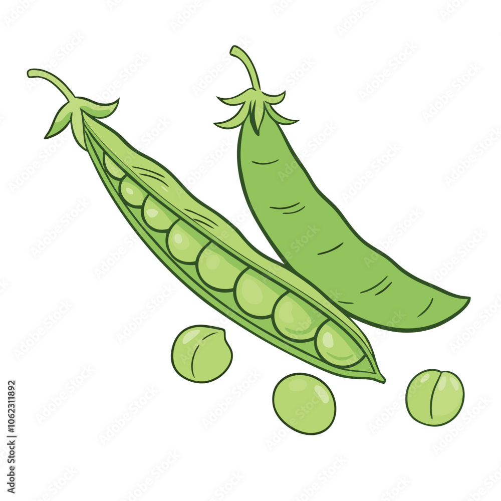 Vector Cartoon Green Peas Pod illustration Vector Cartoon Green Peas Pod illustration