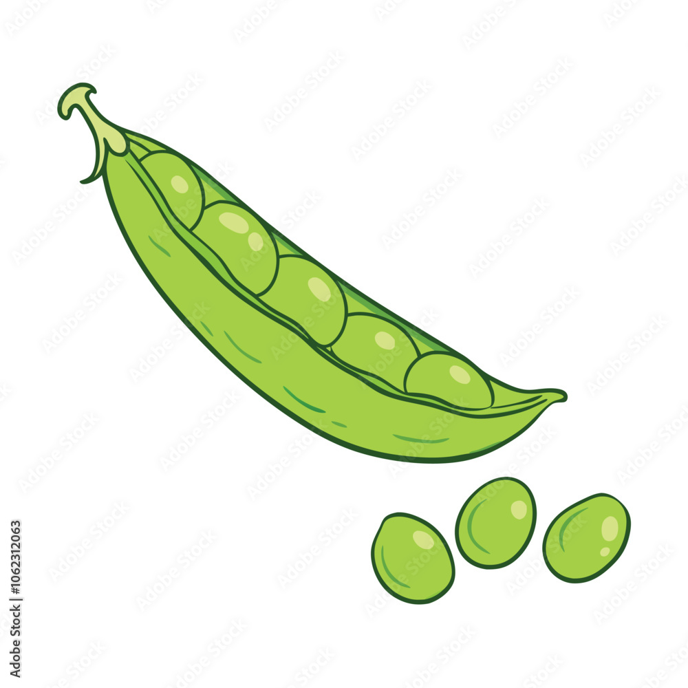 Vector Cartoon Green Peas Pod illustration Vector Cartoon Green Peas Pod illustration