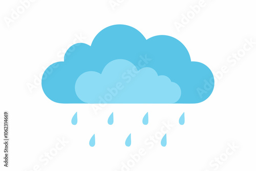 Spring Rain Cloud Illustration Vector Art