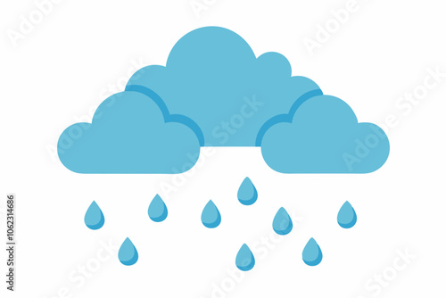 Spring Rain Cloud Illustration Vector Art