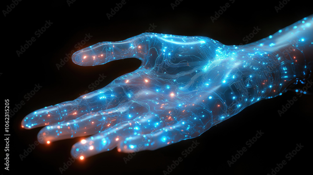Abstract Network Hand Abstract Network Hand