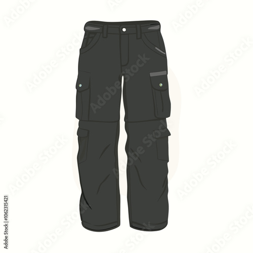 Vector Cartoon Light Brown Jogger Pants illustration
