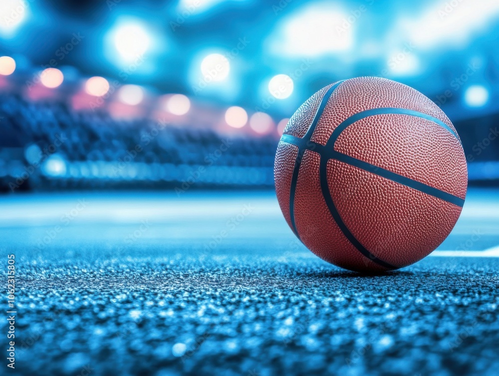 A vibrant basketball court with a ball in motion. The scene features dynamic lighting, evoking an energetic atmosphere in a modern stadium. A vibrant basketball court with a ball in motion. The scene features dynamic lighting, evoking an energetic atmosphere in a modern stadium.