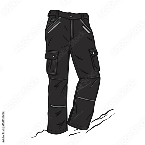 Vector Cartoon Light Brown Jogger Pants illustration