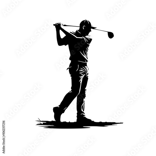 golf player silhouette vector