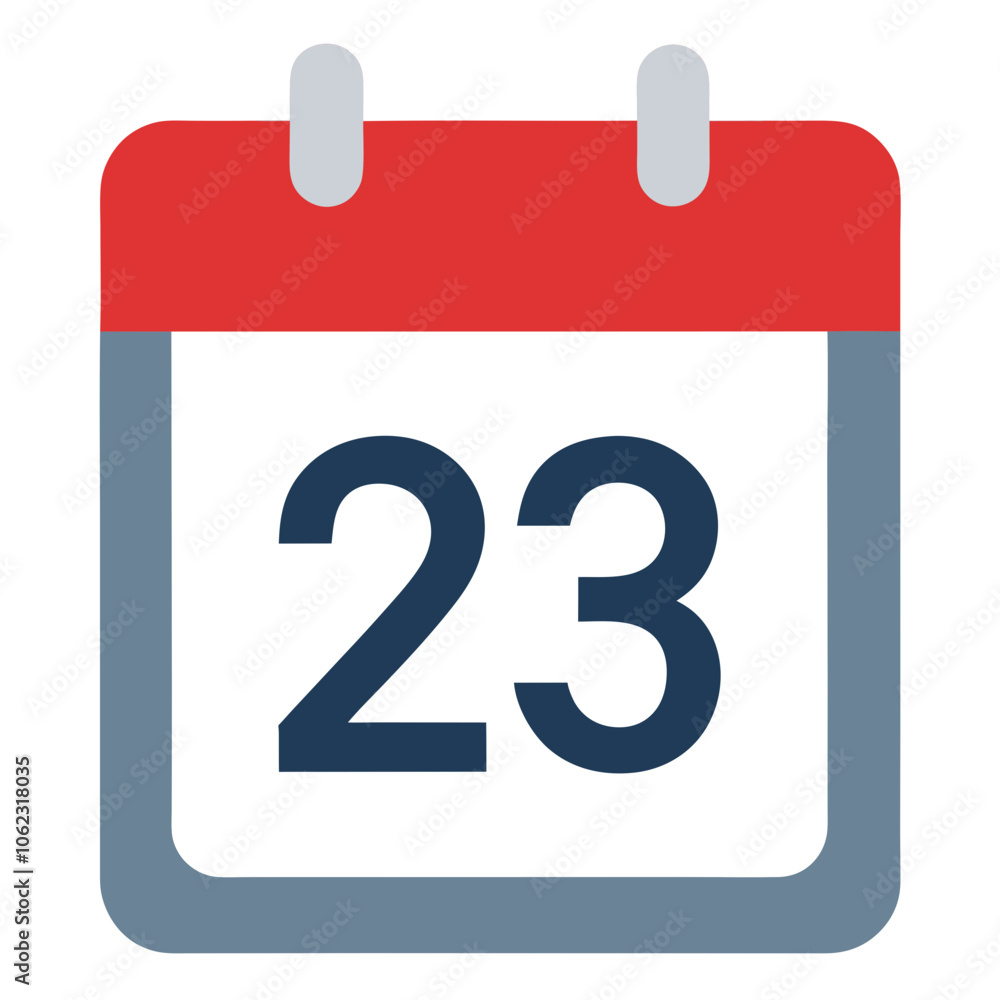 Fototapeta premium new calendar icon date 23 vector illustration 