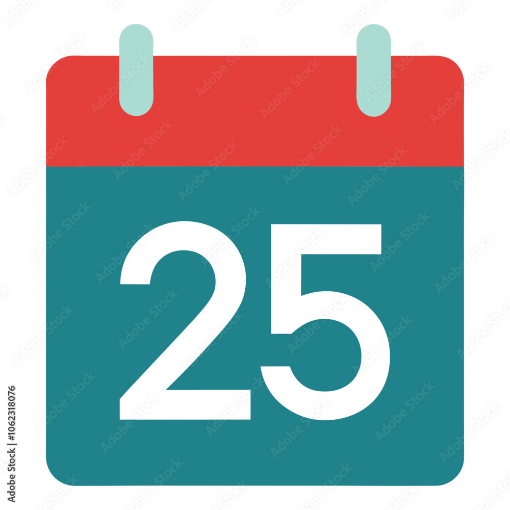 new calendar icon date 25 vector illustration new calendar icon date 25 vector illustration
