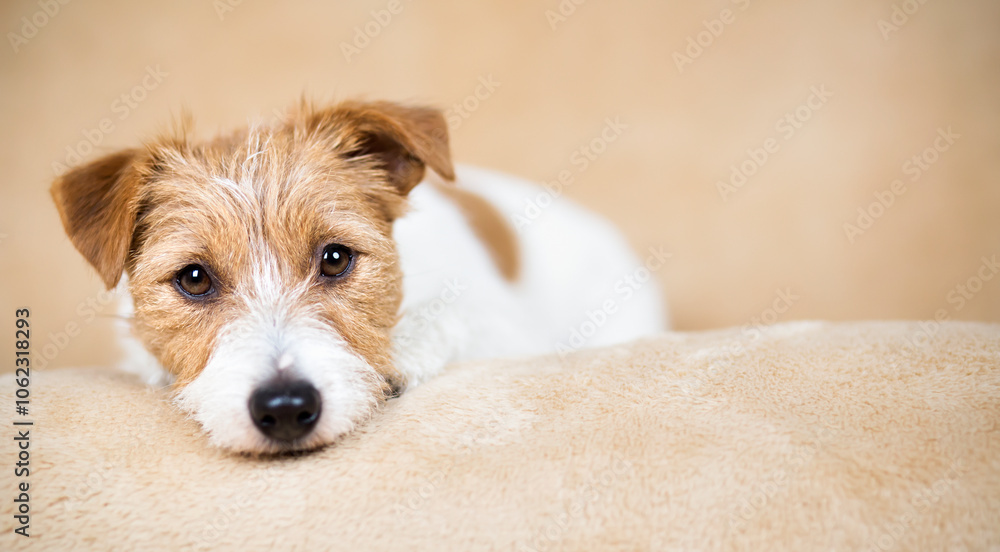 Face of a beautiful cute jack russell terrier dog puppy, pet expression web banner or background Face of a beautiful cute jack russell terrier dog puppy, pet expression web banner or background