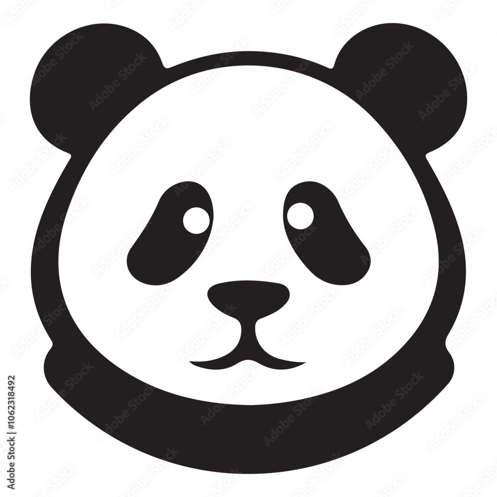 Iconic Cute Panda Face Logo Iconic Cute Panda Face Logo