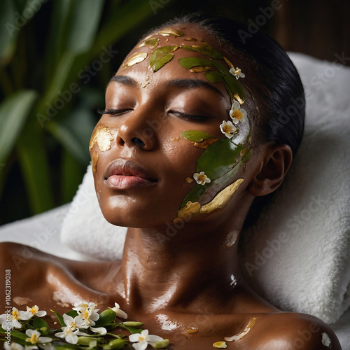 Luxurious Facial Treatment with Natural Mask for Ultimate Relaxation and Skincare Therapy