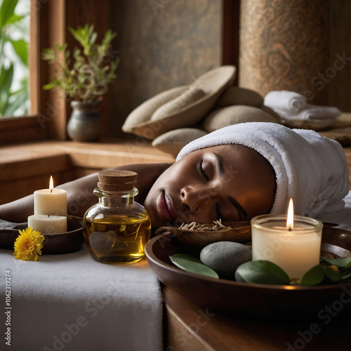 Relaxing Spa Experience with Candles and Massage Oil for Ultimate Beauty and Wellness