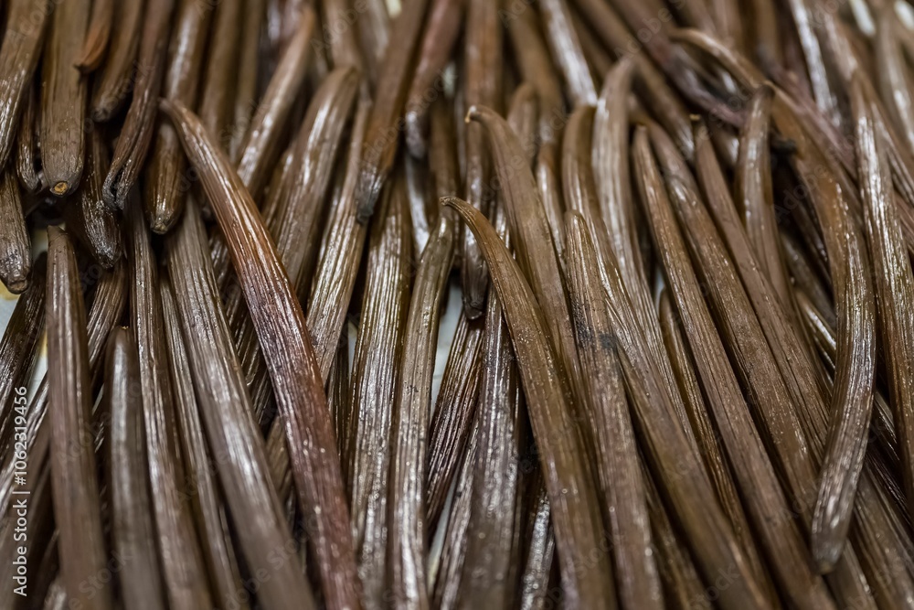 Dried Vanilla Pods on Display from La Reunion