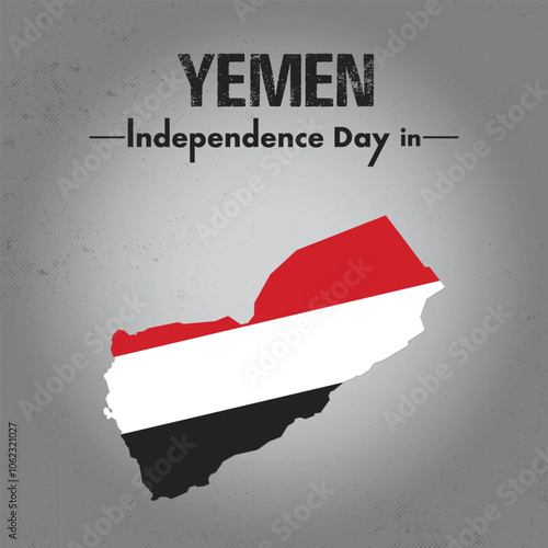 Yemen Independence Day Gray color background