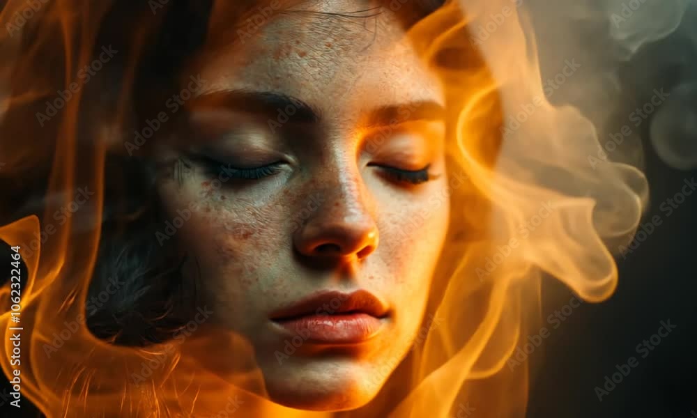 Woman Surrounded by Smoke Woman Surrounded by Smoke