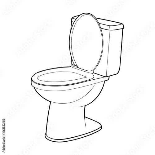 White toilet bowl isolated vector