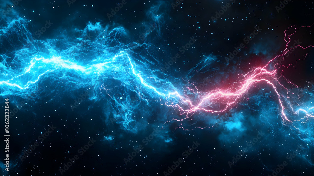 A glowing blue and pink nebula cloud with a bright, swirling energy effect, set in a dark cosmic backdrop. A glowing blue and pink nebula cloud with a bright, swirling energy effect, set in a dark cosmic backdrop.