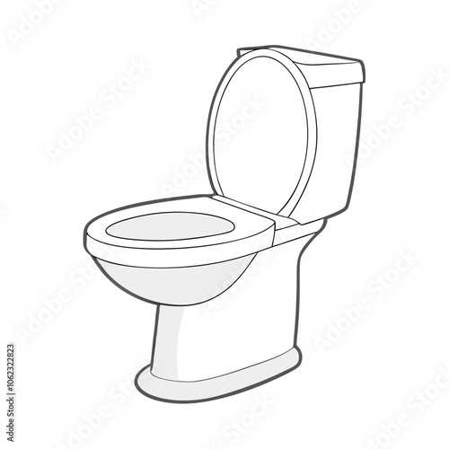 White toilet bowl isolated vector