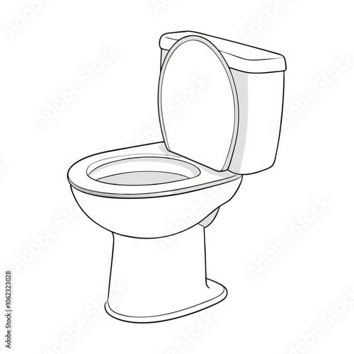 White toilet bowl isolated vector