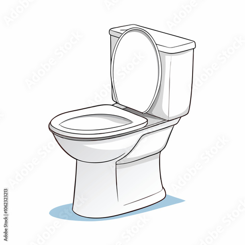 White toilet bowl isolated vector