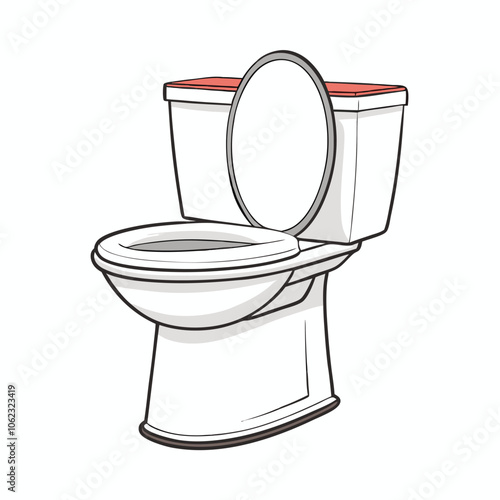 White toilet bowl isolated vector