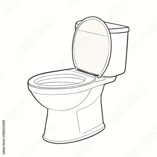 White toilet bowl isolated vector