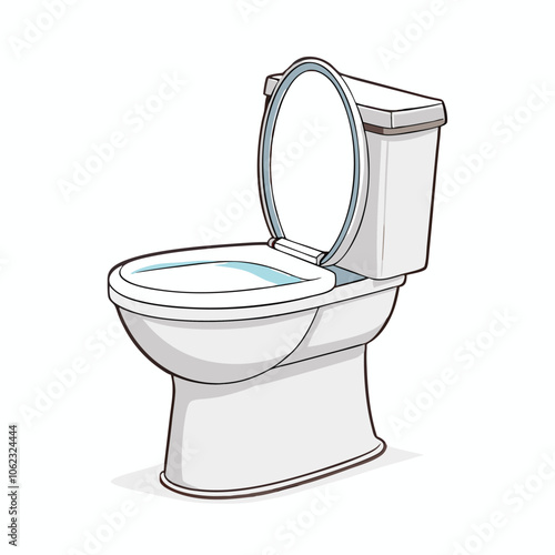 White toilet bowl isolated vector
