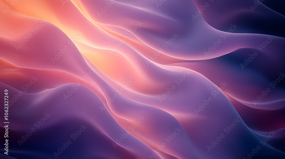 Soft waves in pastel purple and pink tones with a glowing effect, evoking a calm yet futuristic vibe. Soft waves in pastel purple and pink tones with a glowing effect, evoking a calm yet futuristic vibe.