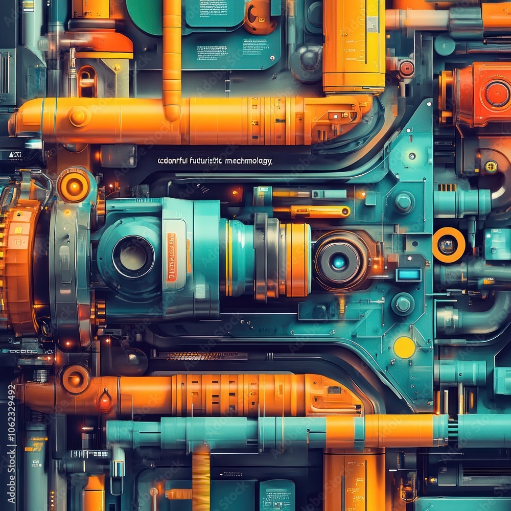 Fototapeta premium Colorful Futuristic Machinery