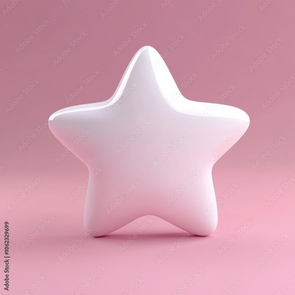 Minimalist White Star on Pastel Pink Background Minimalist White Star on Pastel Pink Background