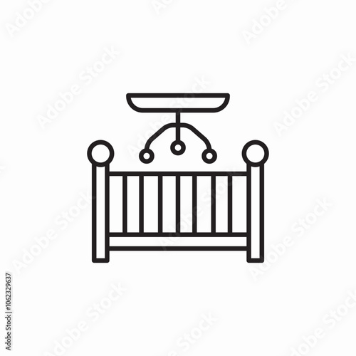 baby bed icon sign vector