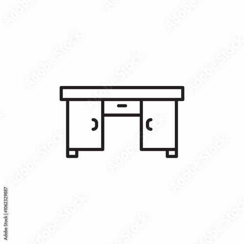 computer desk icon sign vector