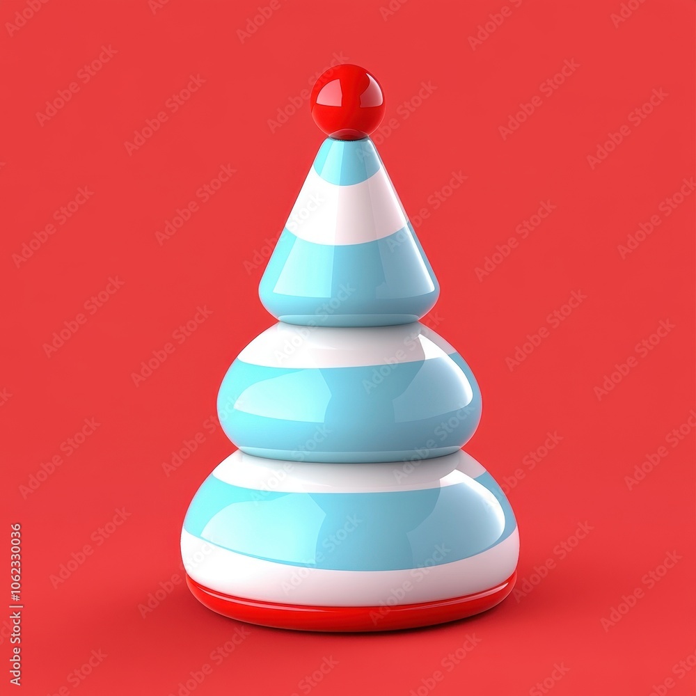 Minimalist Christmas Tree on Red Background Minimalist Christmas Tree on Red Background