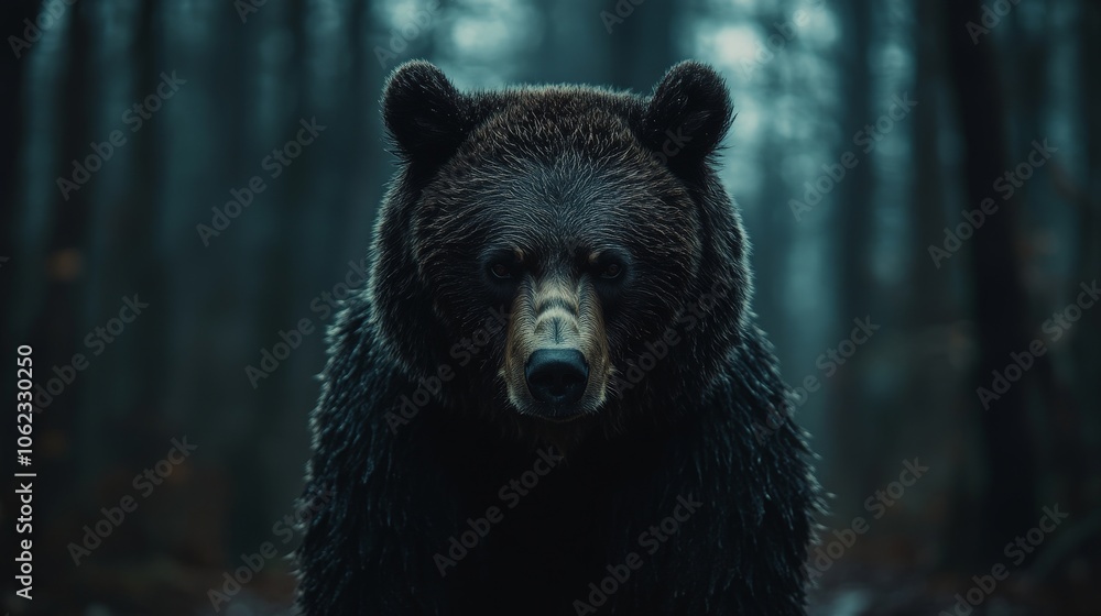 Close-up of a majestic grizzly bear in its natural wild environment Close-up of a majestic grizzly bear in its natural wild environment