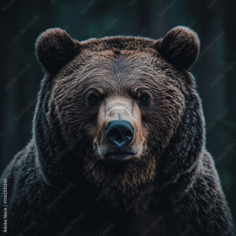 Close-up of a majestic grizzly bear in its natural wild environment
