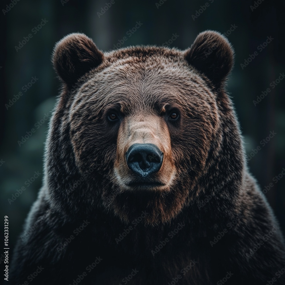 Close-up of a majestic grizzly bear in its natural wild environment Close-up of a majestic grizzly bear in its natural wild environment