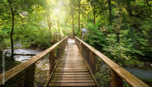 wooden bridge in the forest