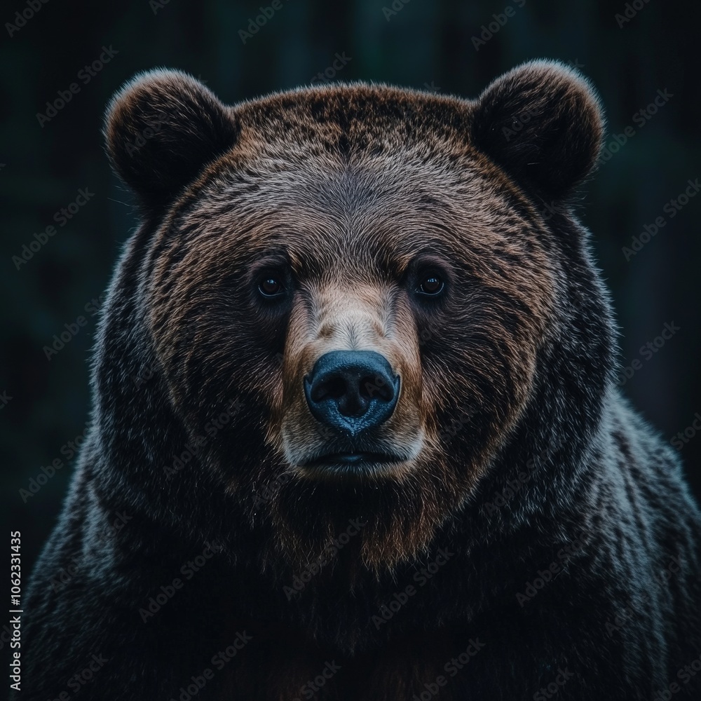 Close-up of a majestic grizzly bear in its natural wild environment Close-up of a majestic grizzly bear in its natural wild environment