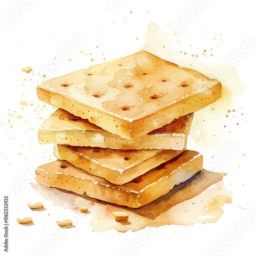 A watercolor vector of Shortbread, isolated on a white background.