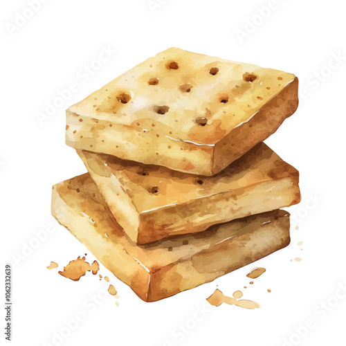 A watercolor vector of Shortbread, isolated on a white background.