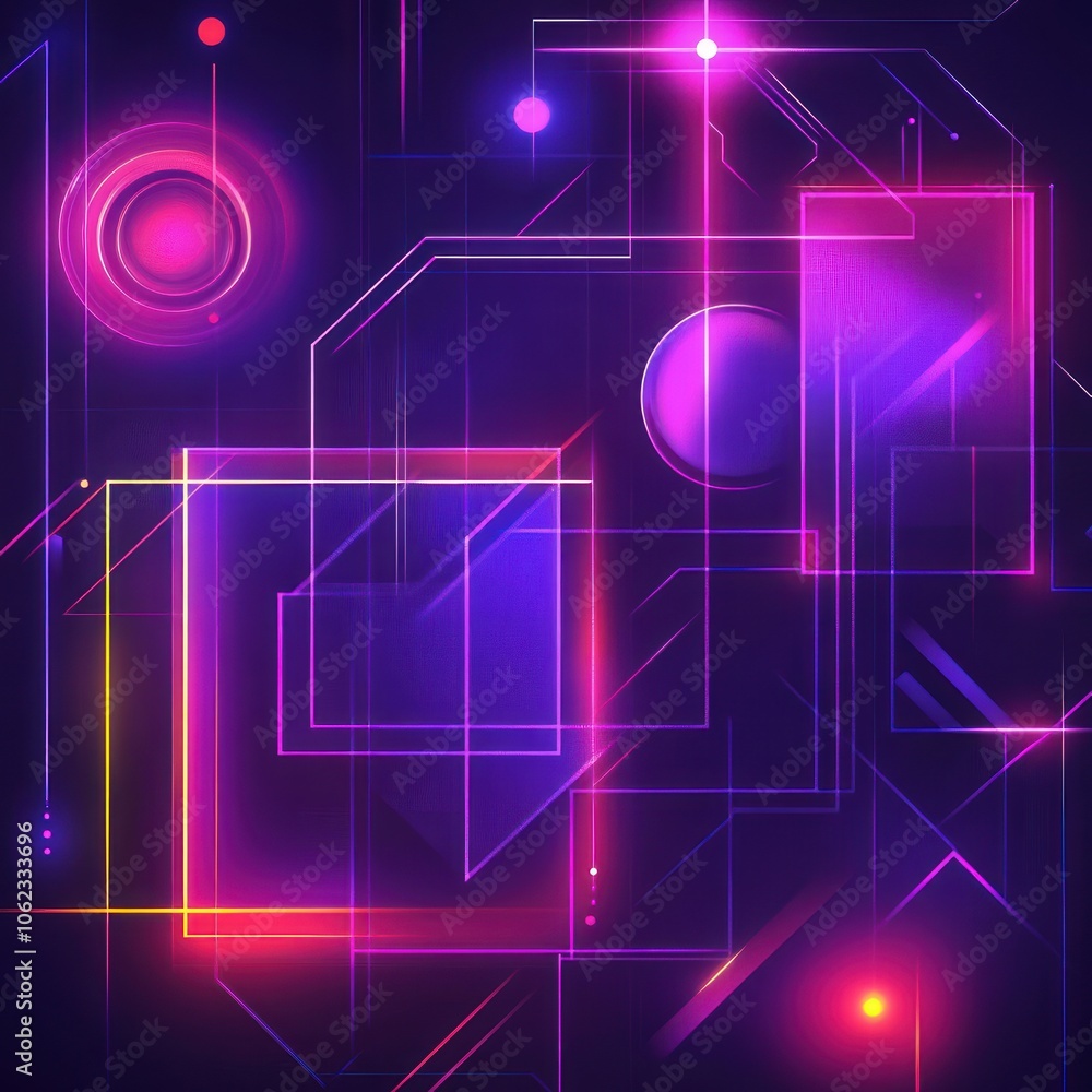Neon Geometric Abstract Art Neon Geometric Abstract Art