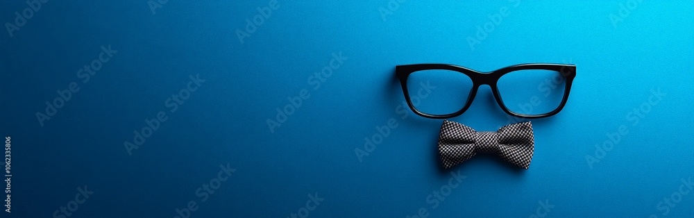 Minimalist Design of Glasses, Moustache, and Bowtie Concept Minimalist Design of Glasses, Moustache, and Bowtie Concept