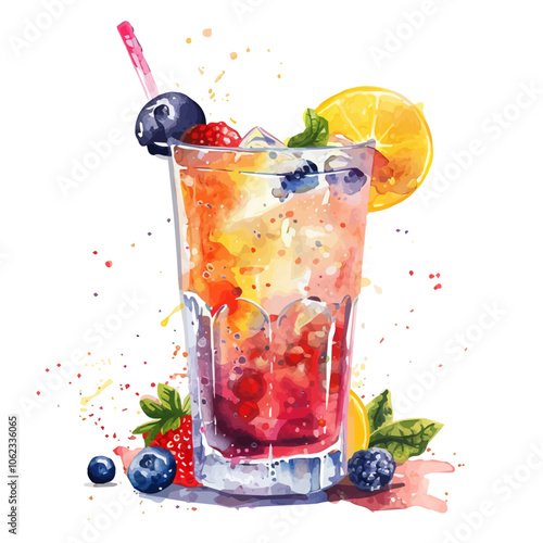 A watercolor vector of Spritzer, isolated on a white background.