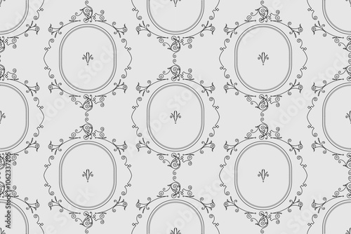 seamless botanical pattern of painted oriental motifs 
