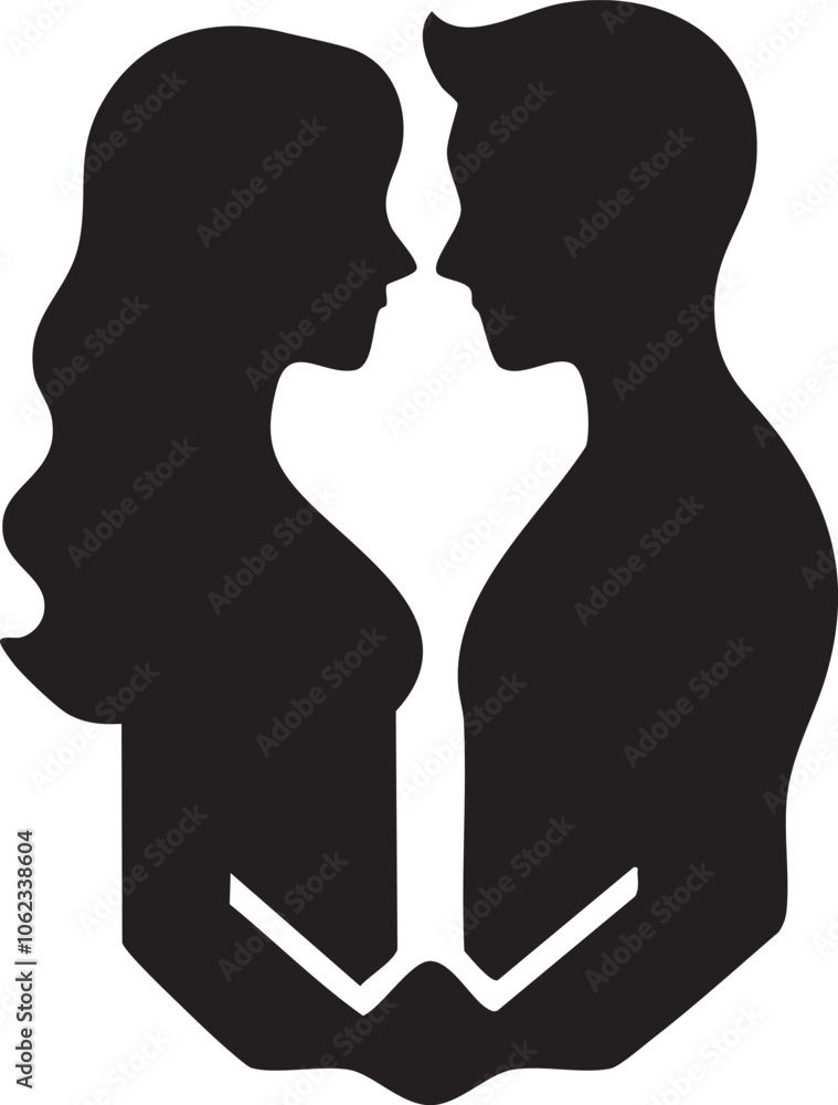 Romantic smart couple loving at first sight Romantic smart couple loving at first sight