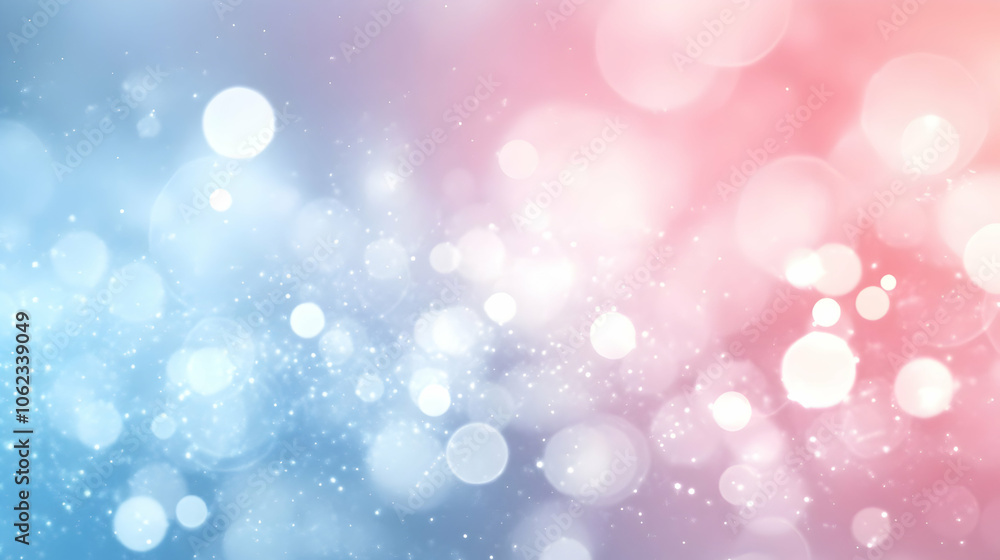 A glittering abstract background with bokeh lights in soft white, blue, and pink hues, creating a magical and ethereal effect. A glittering abstract background with bokeh lights in soft white, blue, and pink hues, creating a magical and ethereal effect.