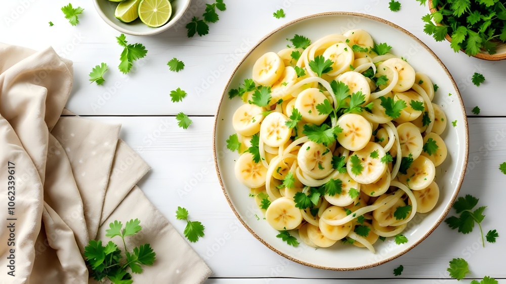 Nhoam Katna (Banana Stem Salad) with Fresh Herbs and Lime (Cambodian Cuisine) Nhoam Katna (Banana Stem Salad) with Fresh Herbs and Lime (Cambodian Cuisine)