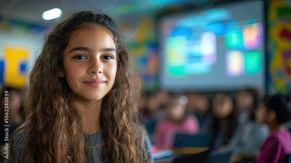 Smiling Student in Classroom Smiling Student in Classroom