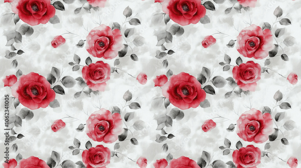 Seamless pattern featuring abstract watercolor roses on a textured white background elegant design for textiles and home decor Seamless pattern featuring abstract watercolor roses on a textured white background elegant design for textiles and home decor