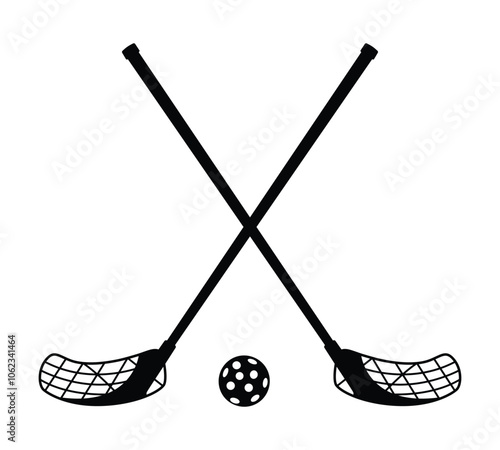 Obraz na płótnie floorball stick and ball vector