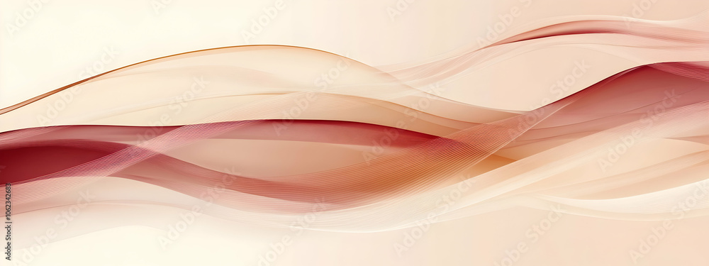 Abstract background featuring wavy lines in soft peach and rich burgundy, suitable for social media graphics
